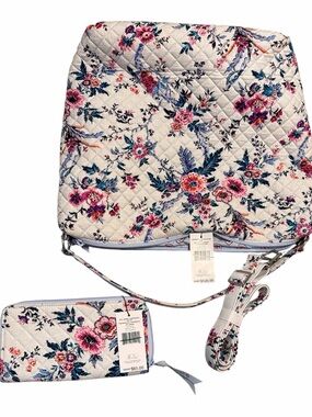 Vera Bradley Quilted Floral purse handbag shoulder bag new w tag Matching Wallet